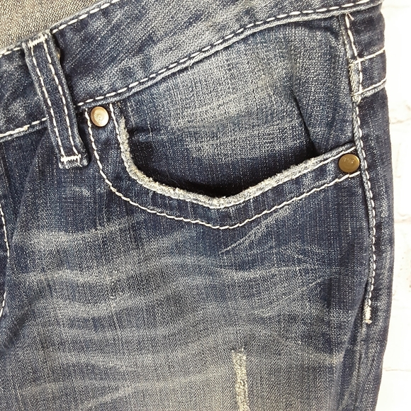 BKE KATE distressed stretch blue jeans size 32 - Picture 7 of 12